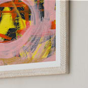 "It's Always Sunny Series 2" - Art Print in Yellow and Pink by Angela Simeone - Frame Close-up