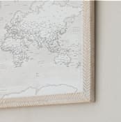 "Maeli white detailed world map" - Art Print in Almost white by Rosana Laiz Blursbyai - Frame Close-up