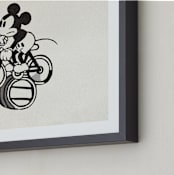 "Mickey is riding the bicycle backwards" - Art Print in Craft by Sumak Studio - Frame Close-up