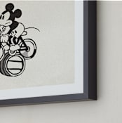 "Mickey is riding the bicycle backwards" - Art Print in Craft by Sumak Studio - Frame Close-up