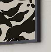 "Swimming Birds" - Art Print in Black by Mary Ketch - Frame Close-up