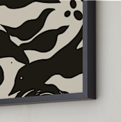 "Swimming Birds" - Art Print in Black by Mary Ketch - Frame Close-up