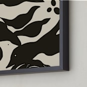 "Swimming Birds" - Art Print in Black by Mary Ketch - Frame Close-up