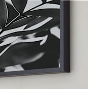 "GLOWING BOTANICAL I" - Art Print in black and white by Amy Chapman Braun - Frame Close-up