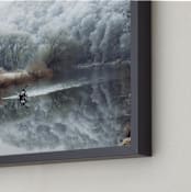 "Winter Kayak" - Art Print in dove blue by Eva Marion - Frame Close-up