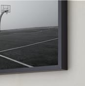 "Foggy Basketball Court" - Art Print in Asphalt by Becky Nimoy - Frame Close-up