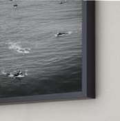 "Surfing at Huntington" - Art Print in Deep Sea by Sherley Ferreira - Frame Close-up