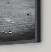"Surfing at Huntington" - Art Print in Deep Sea by Sherley Ferreira - Frame Close-up