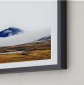 "Dressed in Blue" - Art Print in Blue by Tania Medeiros - Frame Close-up
