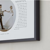 "Our Vows: Framed Photo" - Framed Photo in White by Sarah Curry - Frame Close-up