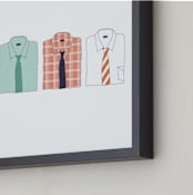 "Those Stylish Men" - Art Print in Mint by Dana Beckwith - Frame Close-up