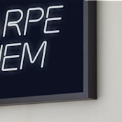 "Neon Carpe Diem" - Art Print in Night by AK Graphics - Frame Close-up