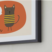 "Singing Cat" - Personalized Art Print in Sherbert by Alston Foster - Frame Close-up
