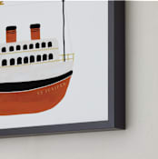 "Schooner II" - Personalized Art Print in Crimson by Maja Cunningham - Frame Close-up