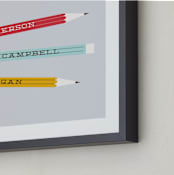 "Studious" - Personalized Art Print in Teachers Apple by Carolyn MacLaren - Frame Close-up