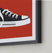 "Cool Shoe" - Personalized Art Print in Awesome Red by Katie Zimpel - Frame Close-up