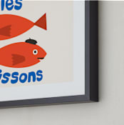 "French Fish" - Art Print in Scarlet by Morgan Kendall - Frame Close-up