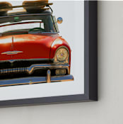 "Surfing Since 1955" - Art Print in Chili Pepper by Carole Crohan - CaroleeXpressions - Frame Close-up