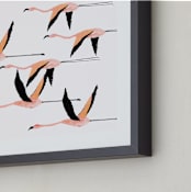 "Flyymingos" - Art Print in Blush by Anee Shah - Frame Close-up