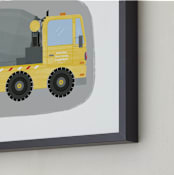 "The Cement-Mixer Truck" - Art Print in Mixer Yellow by Rebecca Marchese - Frame Close-up