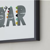"Dino Roar" - Art Print in Shadow by Heather Schertzer - Frame Close-up