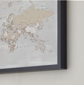 "Rustic distressed world map" - Art Print in Taupe and grey by Rosana Laiz Blursbyai - Frame Close-up