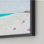 "Vintage Beach Scene" - Art Print in beach water blue by Mary Ann Glynn-Tusa - Frame Close-up