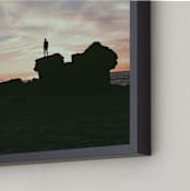 "Lookout" - Art Print in Sea Blue by Christian Florin - Frame Close-up