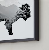 "Silver Bison" - Art Print in Charcoal by Laura Morris - Frame Close-up