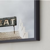 "roadside eat" - Art Print in charcoal by Robin Ott - Frame Close-up