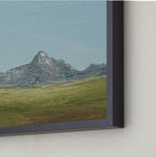 "Mountain Valley" - Art Print in ice blue by Laura Morris - Frame Close-up