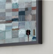 "Sea Glass" - Art Print in light blue by Hadas Tal - Frame Close-up