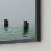 "Three in the sea" - Art Print in Sea Grey by Johanna Phillips Huuva - Frame Close-up
