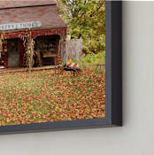 "Country Things" - Art Print in Country Red by Monica Cheng - Frame Close-up