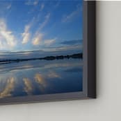 "Reflection II" - Art Print in white-blue by NSMARK - Frame Close-up