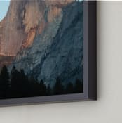 "Half Dome Alpenglow" - Art Print in sunset rose by Sea and Sky - Frame Close-up