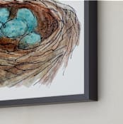 "Bird's Nest" - Art Print in Robin's Egg Blue by Haley Moore - Frame Close-up