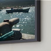 "Fishermen's Dock" - Art Print in Forest Green by Marco Augusto Ferreira - Frame Close-up