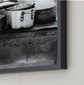 "Taco & Burrito Pots" - Art Print in Stainless Gray by Stuart Heir - Frame Close-up