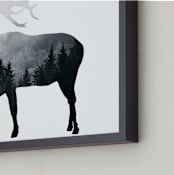 "Silver Elk" - Art Print in Charcoal by Laura Morris - Frame Close-up