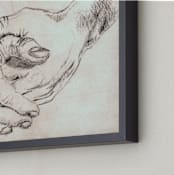 "Gesture - Closed Hands" - Art Print in golden peach by Alaine Ball - Frame Close-up