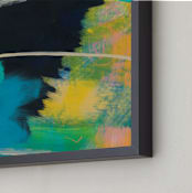 "Profound Blue and Green Series 3" - Art Print in Turquoise by Angela Simeone - Frame Close-up