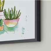 "Cactus Jamboree" - Art Print in Turquoise by Kelsey McNatt - Frame Close-up