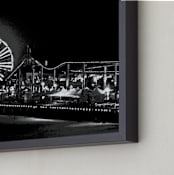 "the pier at NIGHT" - Art Print in black as night by Gail Schechter - Frame Close-up