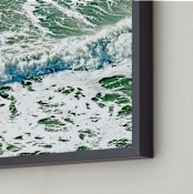 "The green wave" - Art Print in green-white by NSMARK - Frame Close-up