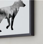 "Silver Fox" - Art Print in Charcoal by Laura Morris - Frame Close-up
