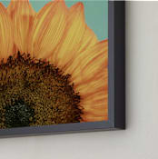 "Happiness is a Sunflower" - Art Print in Sea Green by Debra Butler - Frame Close-up