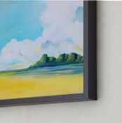 "Delta Fields" - Art Print in Aqua Blue by Megan Kelley - Frame Close-up
