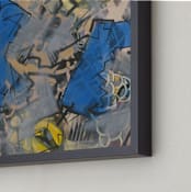 "The Definition Complete" - Art Print in Blue and Neutral by Angela Simeone - Frame Close-up