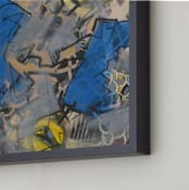 "The Definition Complete" - Art Print in Blue and Neutral by Angela Simeone - Frame Close-up